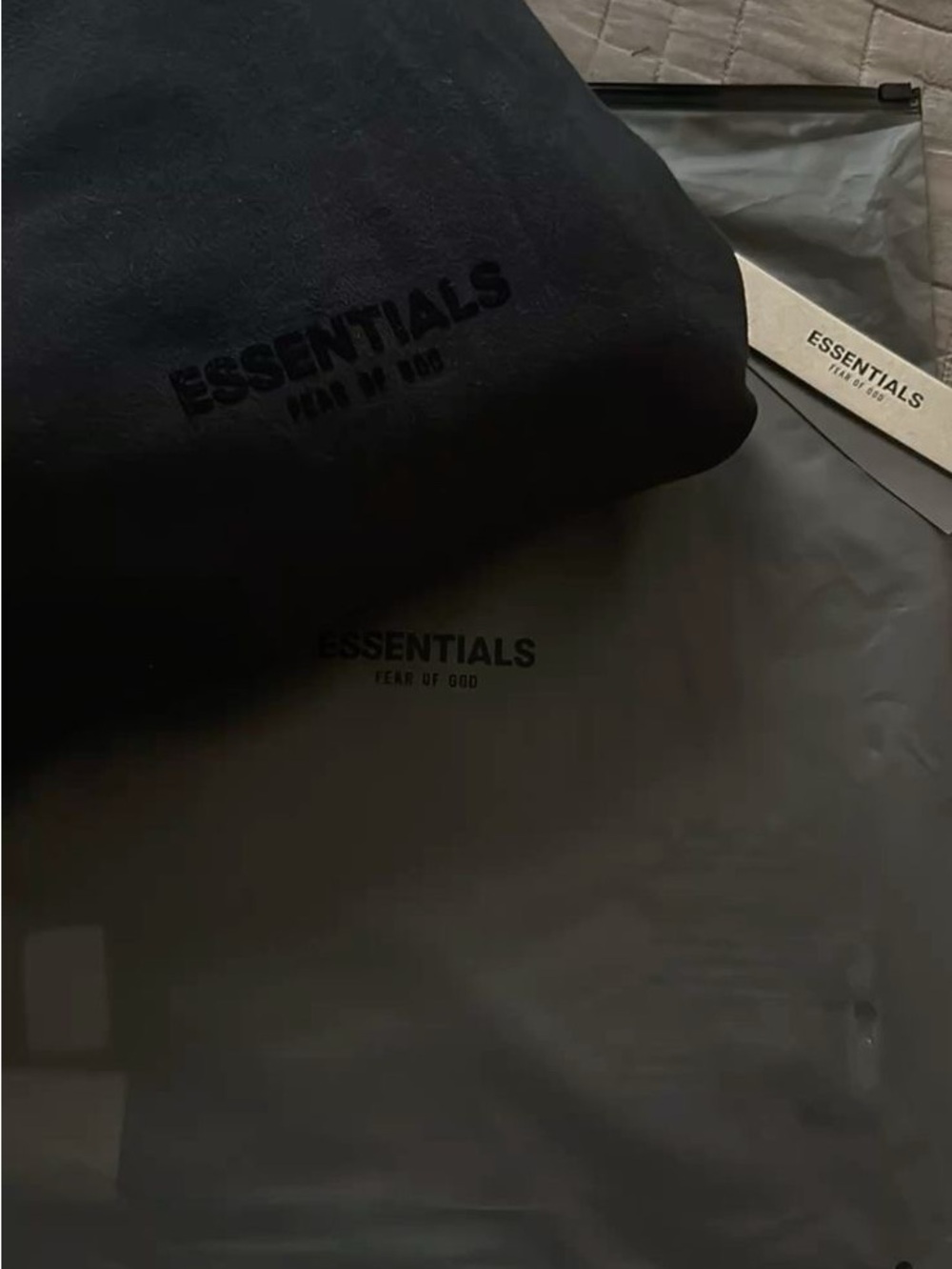 Essentials Black Fear of God Hoodie